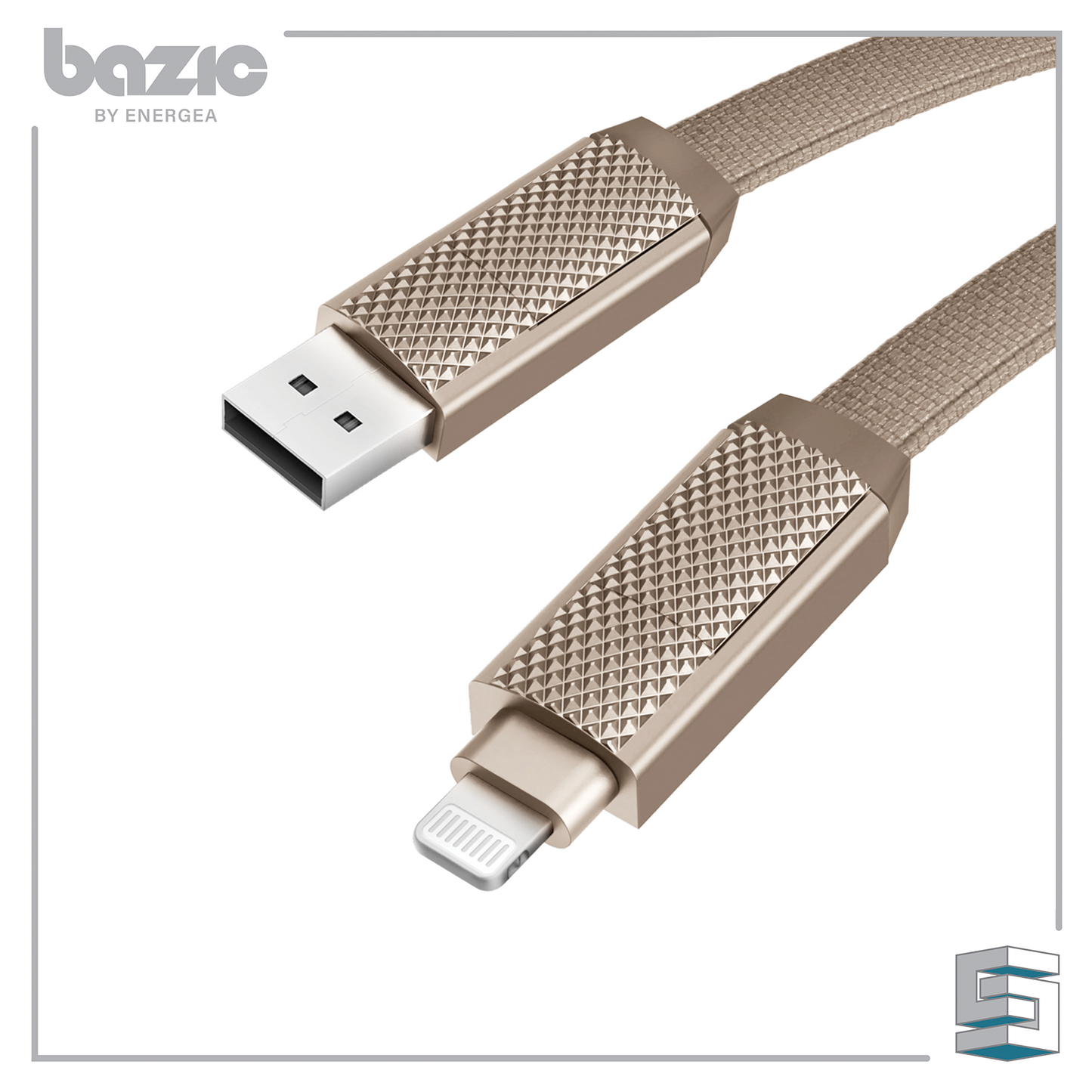 USB-C + Lightning + USB-A Cable - ENERGEA Bazic Alucable 100CM Global Synergy Concepts