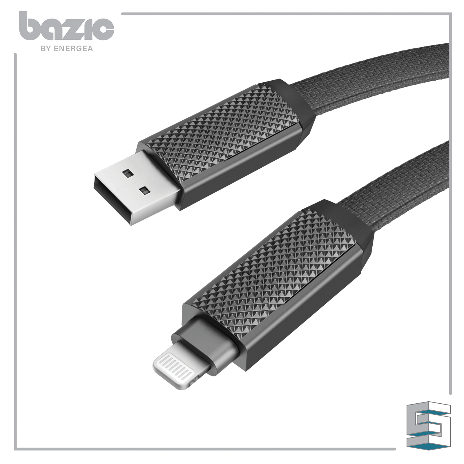 USB-C + Lightning + USB-A Cable - ENERGEA Bazic Alucable 100CM Global Synergy Concepts