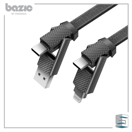 USB-C + Lightning + USB-A Cable - ENERGEA Bazic Alucable 100CM Global Synergy Concepts