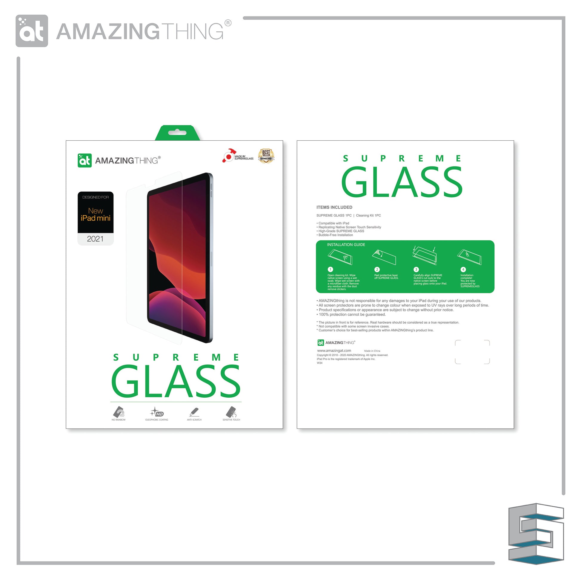 Tempered Glass for Apple iPad Mini 6 (2021) - AMAZINGTHING Radix SupremeGlass Full HD 0.33mm Global Synergy Concepts