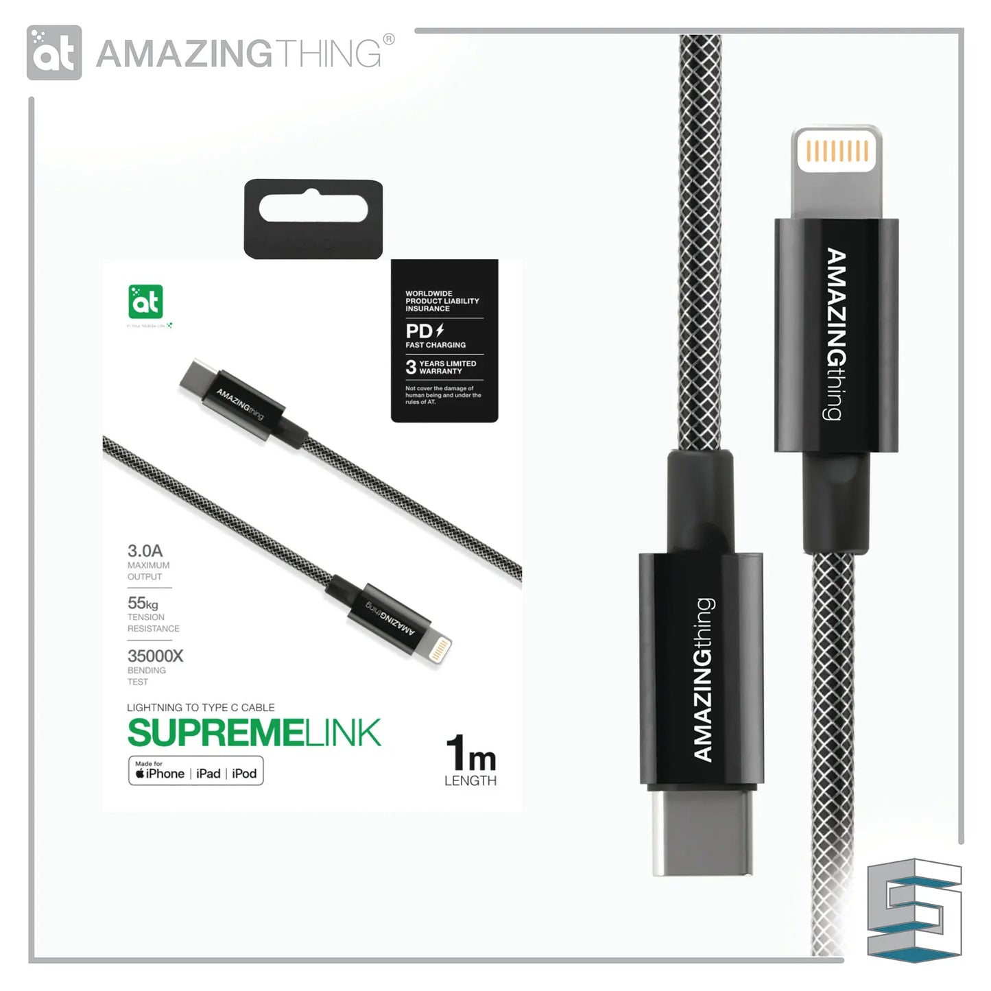Charge & Sync USB-C to Lightning Cable - AMAZINGTHING SupremeLink Power Max (MFI) 1M Global Synergy Concepts