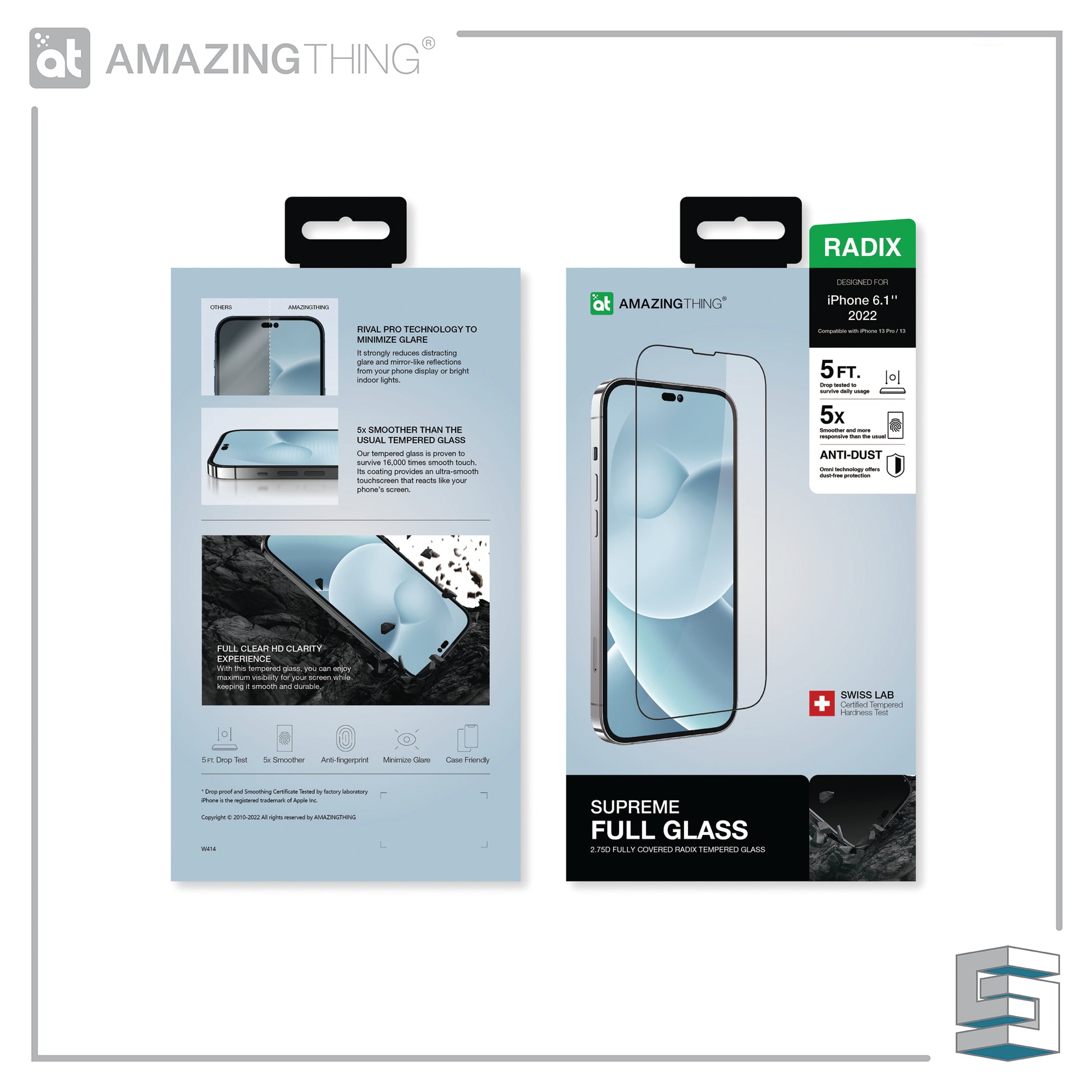 Tempered Glass for Apple iPhone 14 series - AMAZINGTHING RADIX SupremeGlass 2.75D 0.3mm Clear Full Glass Global Synergy Concepts