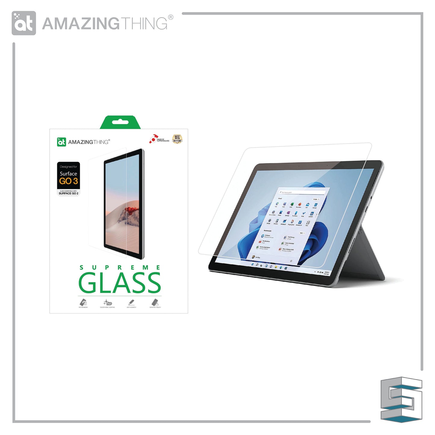 Tempered Glass for Microsoft Surface Go 3 (2021) - AMAZINGTHING SupremeGlass Ultra Clear 0.3mm Global Synergy Concepts